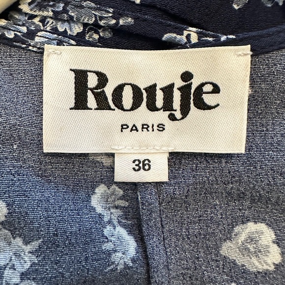 Rouje Gabin Navy Floral Midi Dress Size 36 - Picture 6 of 7